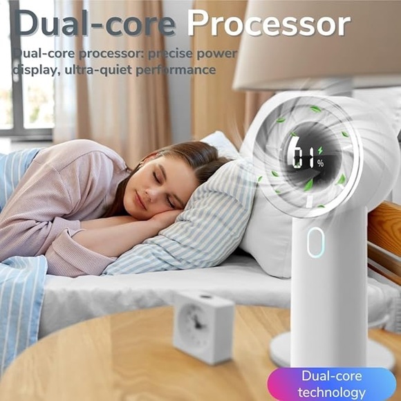 New Portable Mini Turbo Fan 6500mAh Battery Rechargeable - Picture 5 of 6